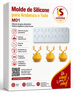 MOLDE DE SILICONE PARA DECORAÇÃO ARABESCO E TUILE