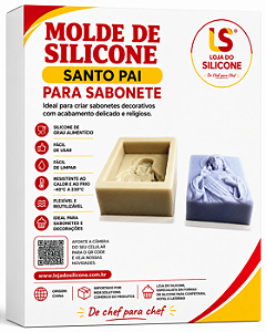 MOLDE DE SILICONE SANTO PAI ALTO RELEVO PARA SABONETE