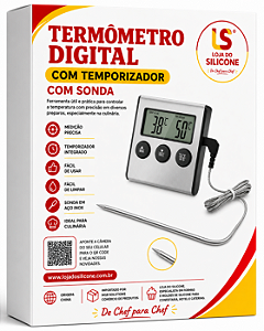 TERMÔMETRO DIGITAL COM TEMPORIZADOR IMÃ E ALARME