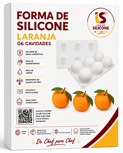 MOLDE DE SILICONE LARANJA 06 CAVIDADES