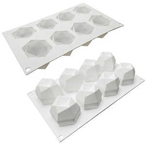 MOLDE DE SILICONE DIAMANTE POLIGONAL 8 CAVIDADES