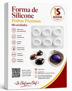 MOLDE DE SILICONE PEDRAS PRECIOSAS 06 CAVIDADES