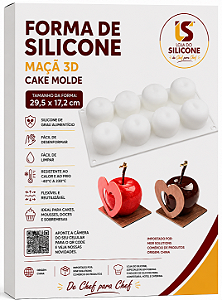 FORMA DE SILICONE MAÇÃ 08 CAVIDADES MODELO 2
