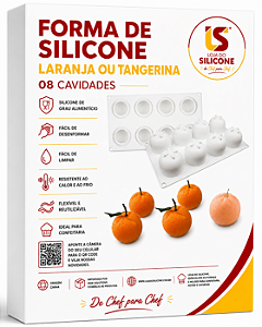 MOLDE DE SILICONE LARANJA OU TANGERINA 08 CAVIDADES