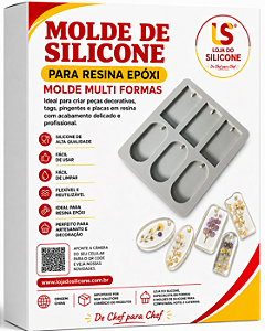 FORMA DE SILICONE PARA RESINA EPÓXI 6 CAVIDADES