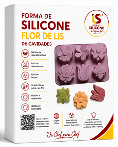 MOLDE DE SILICONE FLOR DE LIS 06 CAVIDADES