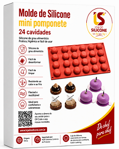 MOLDE DE SILICONE POMPONETE 24 CVDS