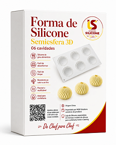 FORMA DE SILICONE SEMIESFERA 3D