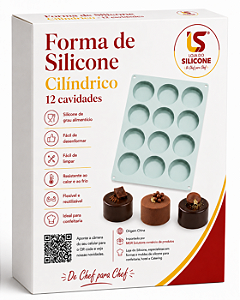 FORMA DE SILICONE CILÍNDRICA PARA DOCES E SABONETES