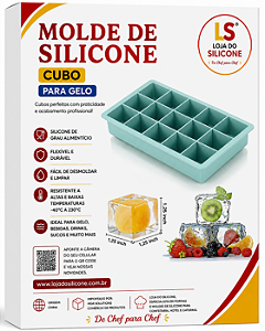 FORMA DE SILICONE CUBOS PARA GELO SABORIZANTE