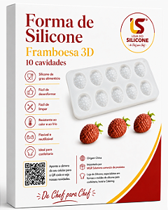 MOLDE DE SILICONE FRAMBOESA 3D CONJUNTO 2 PEÇAS