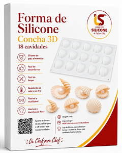 MOLDE DE SILICONE CONCHA 3D PARA DOCES FINOS