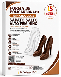 MOLDE POLICARBONATO PARA CHOCOLATE SAPATO SALTO ALTO