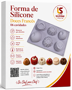 FORMA DE SILICONE PARA DOCES FRANCÊS 06 CAVIDADES