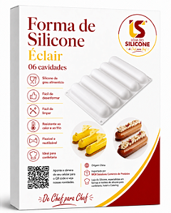 MOLDE DE SILICONE PARA ÉCLAIR 6 CAVIDADES