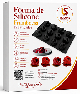 MOLDE E FORMA DE SILICONE FRAMBOESA 12 CAVIDADES