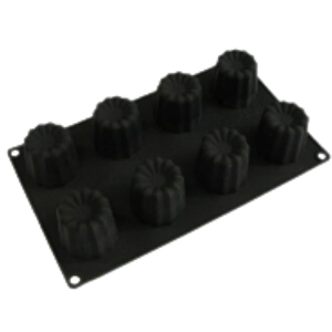 FORMA DE SILICONE BLACK PARA CANELLE 8 CAVIDADES