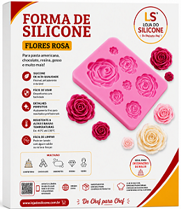 MOLDE SILICONE 3D ROSAS 07 CAVIDADES PARA PASTA AMERICANA