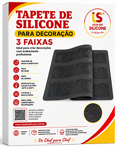 TAPETE DE SILICONE PARA DECORAÇÃO 03 FAIXAS 40x20CM PROMOÇÃO