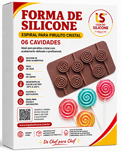 MOLDE DE SILICONE PARA PIRULITO ESPIRAL