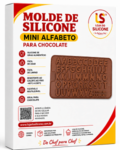 MOLDE DE SILICONE LETRAS DO ALFABETO PARA CHOCOLATE