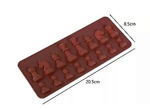 MOLDE DE SILICONE PEÇAS DE XADREZ PARA CHOCOLATE