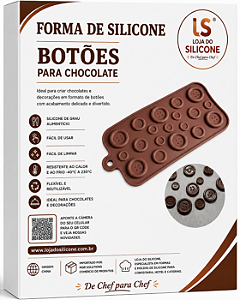 MOLDE DE SILICONE BOTÃO 3D PARA CHOCOLATE E DECORAÇÃO