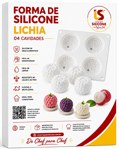 MOLDE DE SILICONE LICHIA 3D 4 CAVIDADES CONJUNTO COM 2 PEÇAS