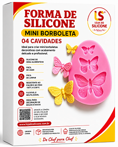 MOLDE SILICONE BORBOLETA 03 CAVIDADES PROMOÇÃO