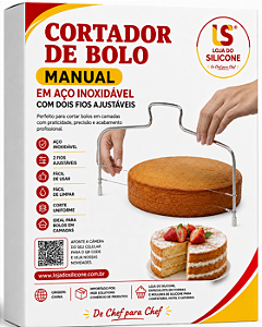 CORTADOR INOX PARA BOLO EM CAMADAS COM FIO AJUSTÁVEL