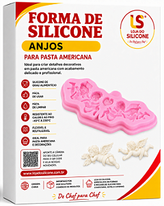 MOLDE SILICONE ANJOS PARA LATERAL DE BOLOS ARTÍSTICOS