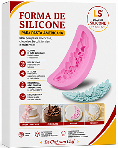 MOLDE DE SILICONE PARA DECORAÇÃO COM PASTA AMERICANA