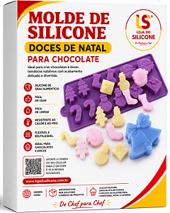 MOLDE DE SILICONE BOMBONS NATALINOS BOTAS BENGALA E PAPAI NOEL
