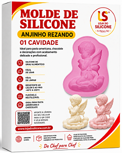 MOLDE DE SILICONE ANJO REZANDO, PARA CHOCOLATE OU PASTA AMERICANA