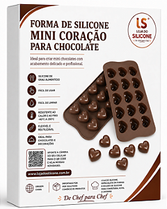 MOLDE SILICONE CORAÇÃO 15 CAVIDADES PARA CHOCOLATE