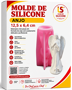 MOLDE DE SILICONE ANJO PARA VELA E GESSO