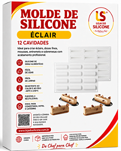 MOLDE DE SILICONE PARA ÉCLAIR 12 CAVIDADES