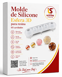 MOLDE DE SILICONE ESFERA 3D PARA RESINA
