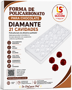FORMA POLICARBONATO PARA CHOCOLATE DIAMANTE