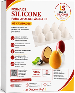 FORMA E MOLDE SILICONE OVOS 3D