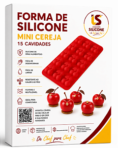 MOLDE DE SILICONE MINI CEREJA DUPLA