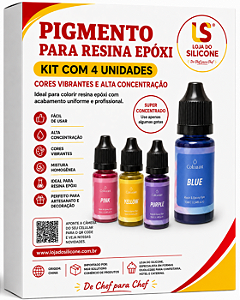PIGMENTO PARA RESINA EPOXI CORES VARIADAS KIT 04 UNIDADES