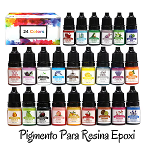 PIGMENTO PARA RESINA EPOXI 24 CORES CAIXA COM 24 UNIDADES