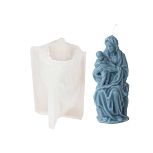 MOLDE DE SILICONE PARA VELAS JESUS E VIRGEM MARIA