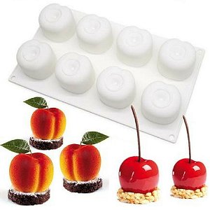 FORMA DE SILICONE FRUTA MAÇÃ 08 CAVIDADES