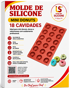 FORMA SILICONE PARA DONUTS 18 CAVIDADES