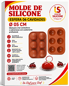 MOLDE E FORMA DE SILICONE SEMI ESFERA