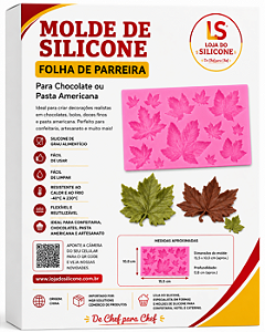 MOLDE DE SILICONE FOLHA DE PARREIRA