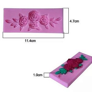 MOLDE SILICONE  ROSA BOUQUET 3D DECORAÇÃO