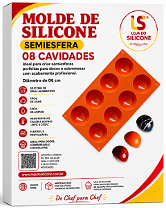 MOLDE DE SILICONE SEMIESFERA 8 CAVIDADES